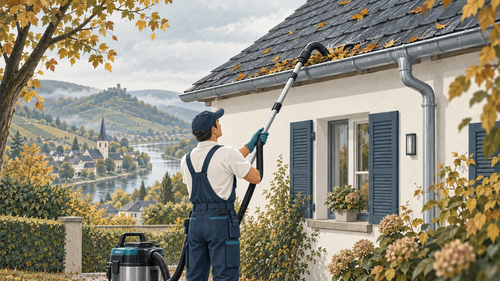 Dachrinne reinigen im Herbst: wann, wie oft und worauf es ankommt